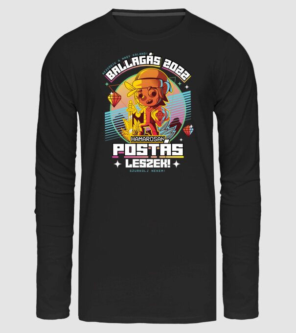 Arcade Jövőbeli szakmás postás minta fekete pólón