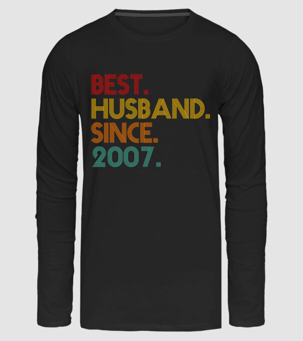 best husband since 2007 retro minta fekete pólón