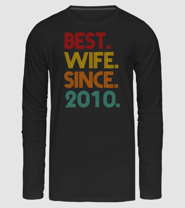 best wife since 2010 retro minta fekete pólón