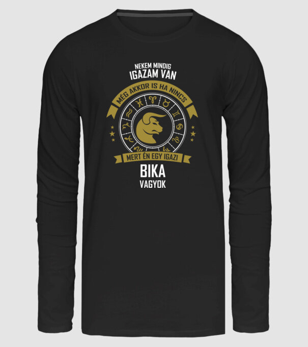 Bika minta fekete pólón