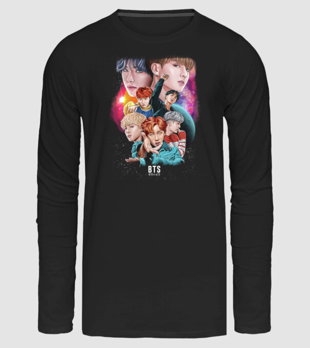 Bts poszter minta fekete pólón