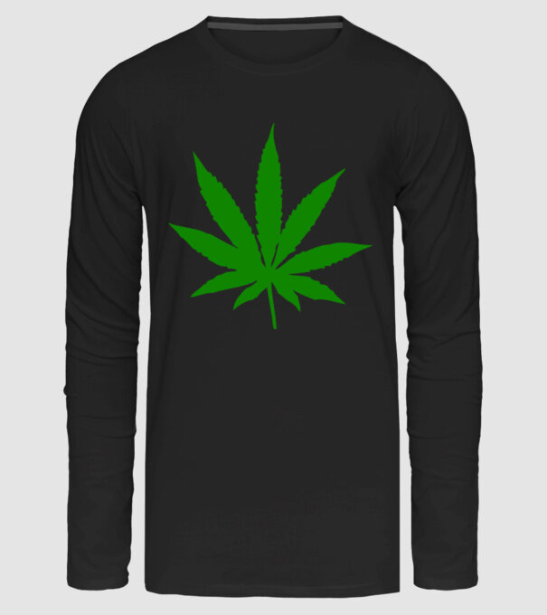 Cannabis minta fekete pólón