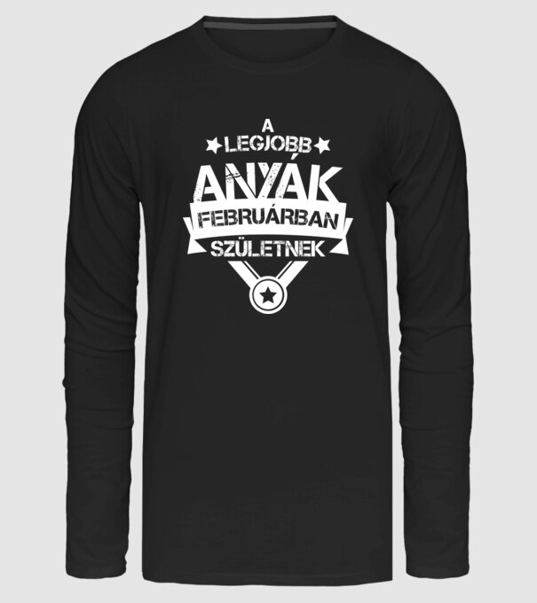 Csillagos legjobb anyák február minta fekete pólón