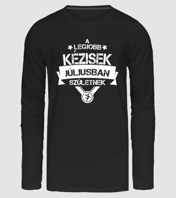 Csillagos legjobb szülinapos kézisek JÚLIUS minta fekete pólón