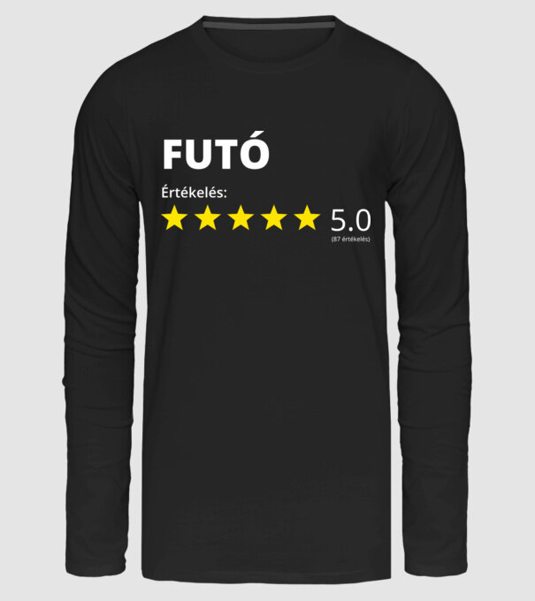 Értékelés 5_FUTÓ minta fekete pólón