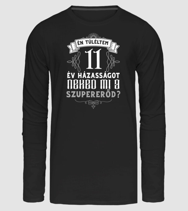 Évforduló túlélő 11 év minta fekete pólón