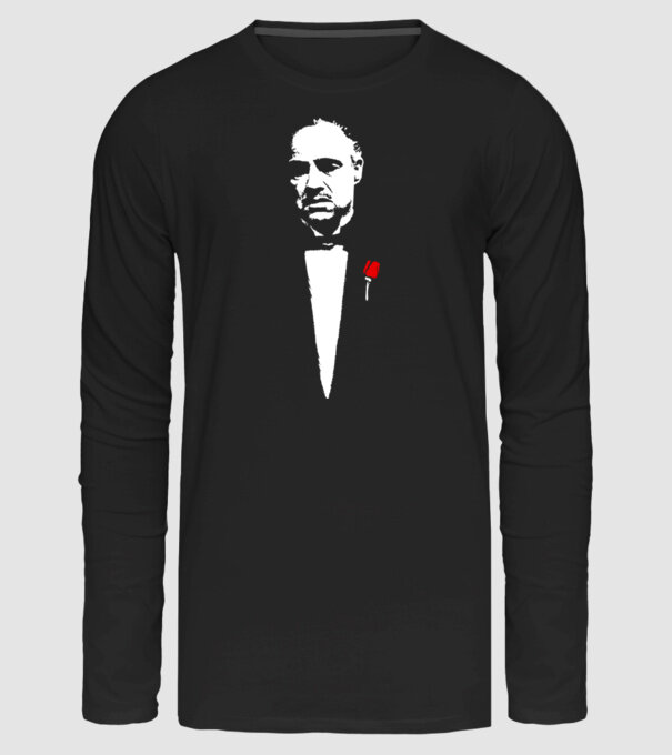 godfather rózsával minta fekete pólón