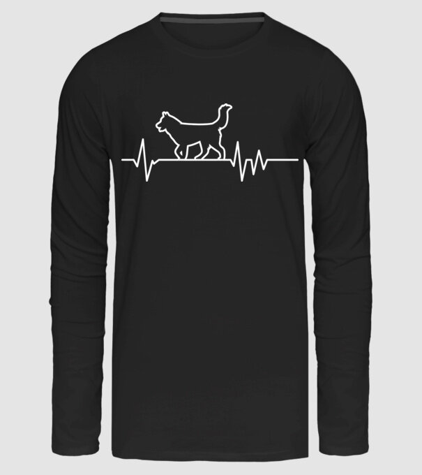 Heartbeat line Husky minta fekete pólón