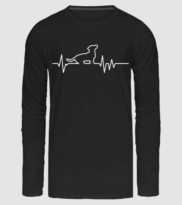 Heartbeat line Tacskó minta fekete pólón