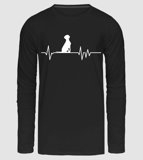 Heartbeat sziluett Vizsla minta fekete pólón