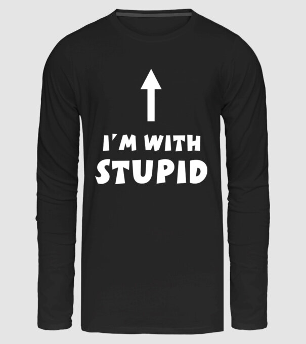 I'm with stupid minta fekete pólón
