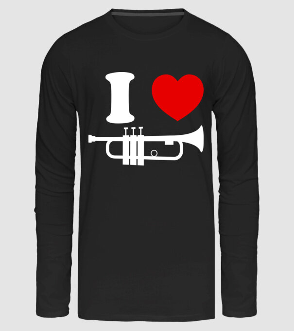 I heart trumpet minta fekete pólón