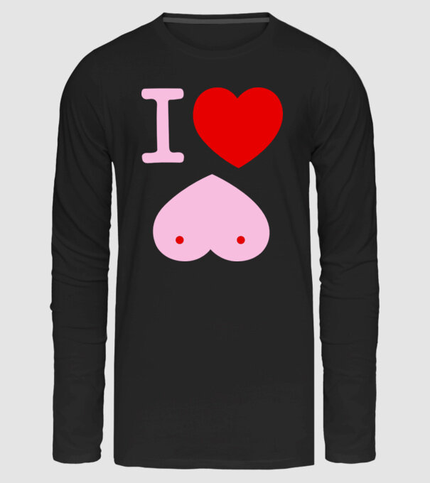 I Love... minta fekete pólón