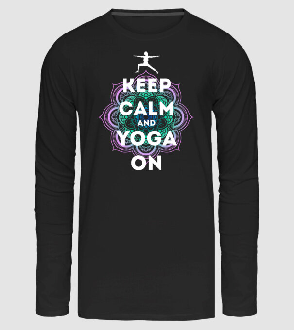 keepcalm yoga white minta fekete pólón