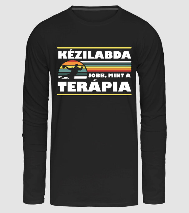 Kézilabda terápia minta fekete pólón