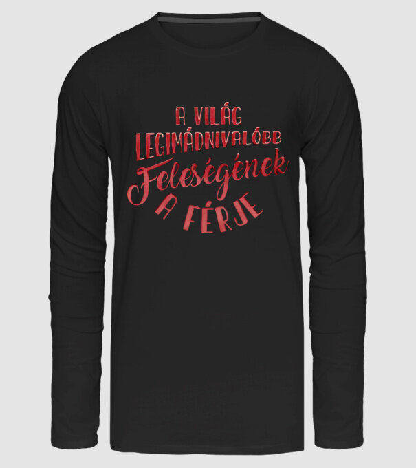Legimádnivalóbb feleség férje minta fekete pólón