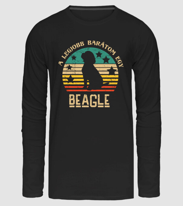 Legjobb barátom egy beagle minta fekete pólón