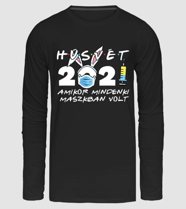 Maszkos húsvét minta fekete pólón