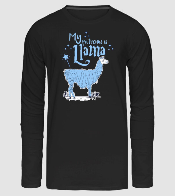 My patronus is Llama minta fekete pólón