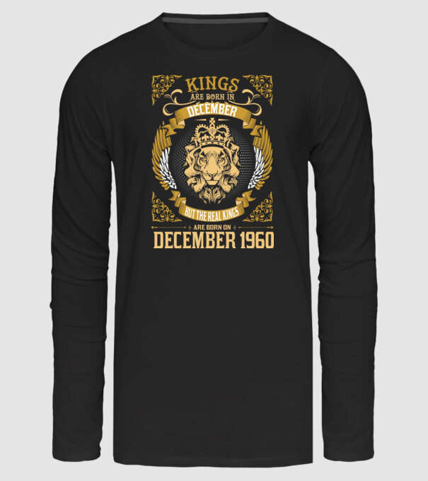 Oroszlános szülinapos 1960 DECEMBER minta fekete pólón