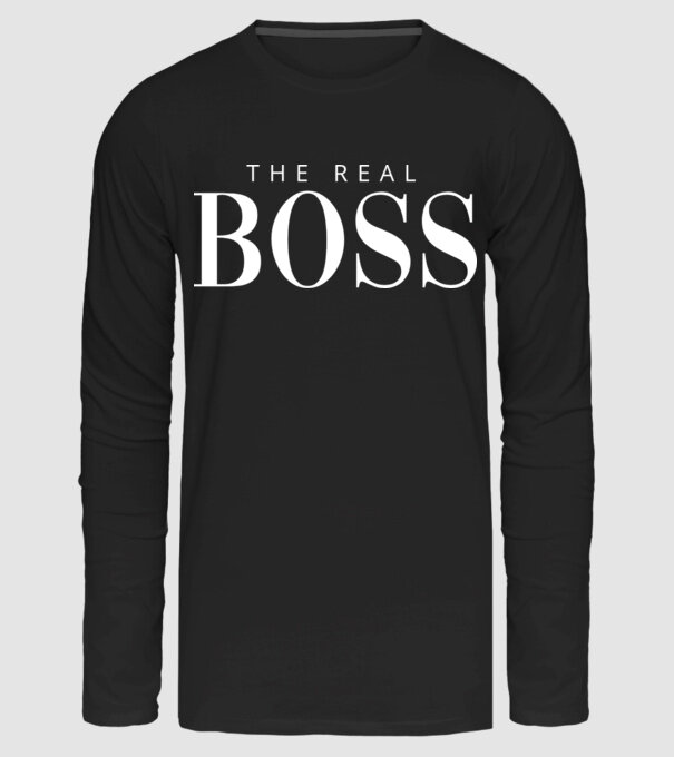 Páros minta The REAL Boss minta fekete pólón