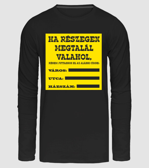 Részeg minta fekete pólón