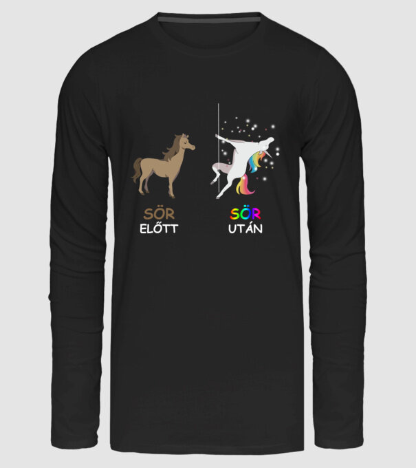 Sör előtt, sör után... minta fekete pólón