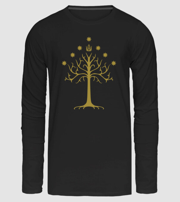 The White Tree of Gondor with The Crown minta fekete pólón