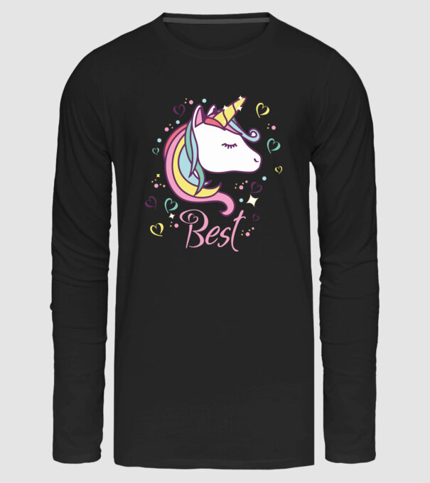 Unicorn Best minta fekete pólón