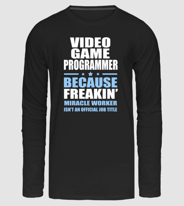 Video game Programmer minta fekete pólón