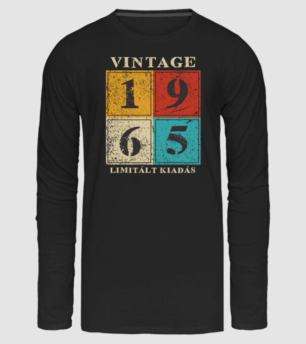 Vintage limitált - 1965 világos minta fekete pólón