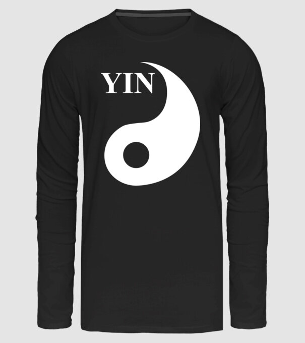 YIN minta fekete pólón