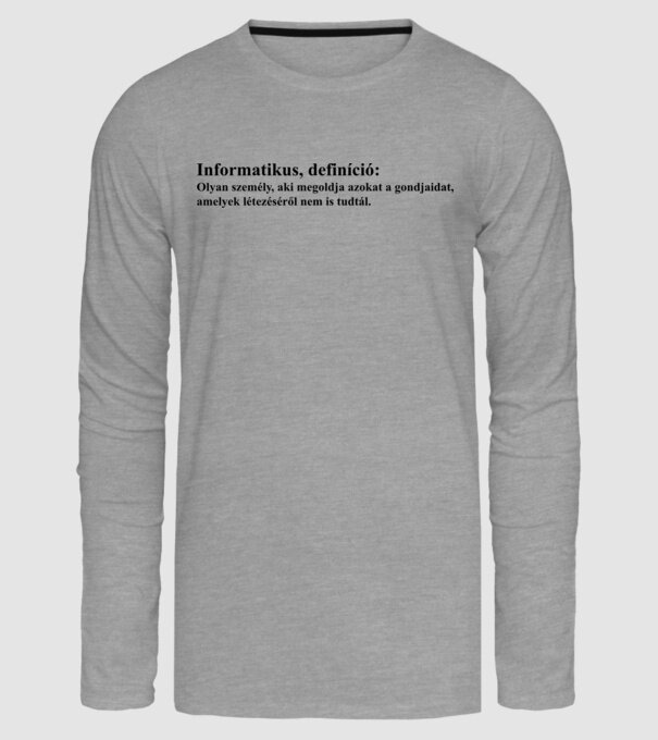 informatikus def minta szürke pólón