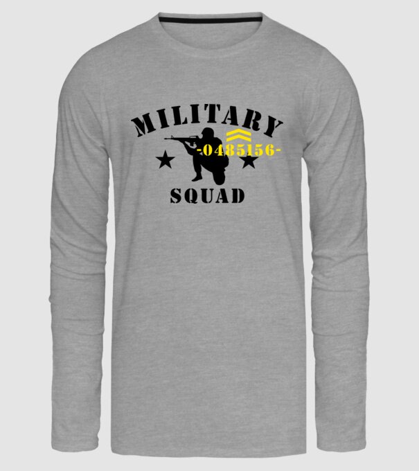 Military squad minta szürke pólón
