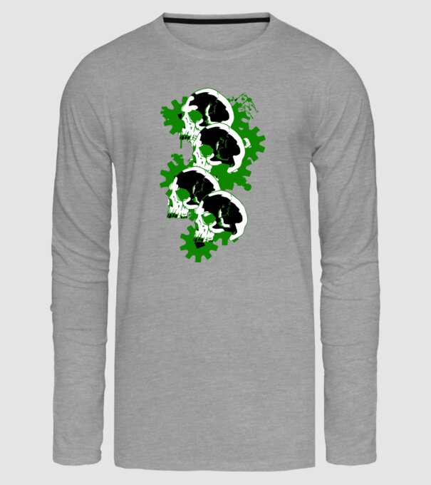 Skull_and_Gears_T_shirt_design_by_humanwurm minta szürke pólón