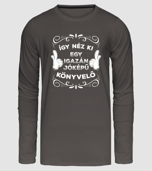 Így néz ki egy igazán jóképű könyvelő minta sötétszürke pólón
