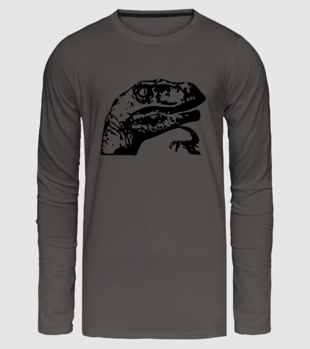 Philosoraptor internetes mém minta sötétszürke pólón