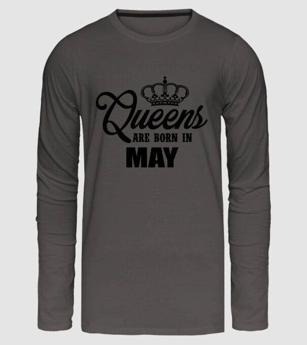 Queens are born in - May minta sötétszürke pólón