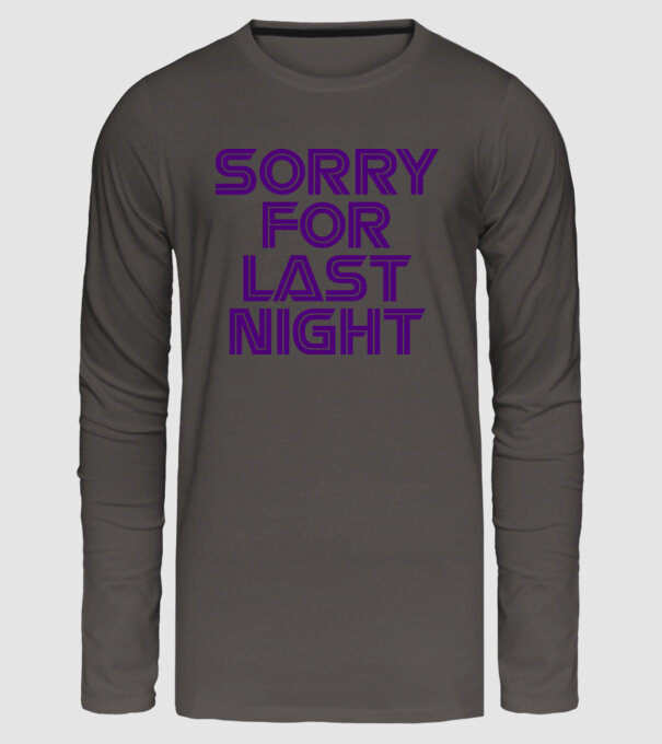 SORRYFORLASTNIGHT minta sötétszürke pólón