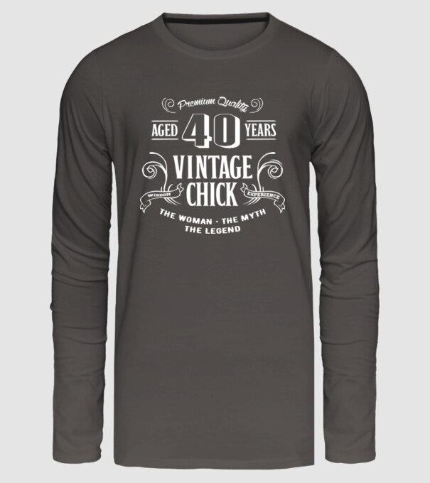 Vintage chick - 40 minta sötétszürke pólón