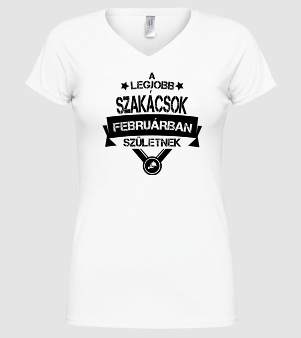 A legjobb szakácsok februárban születnek minta fehér pólón