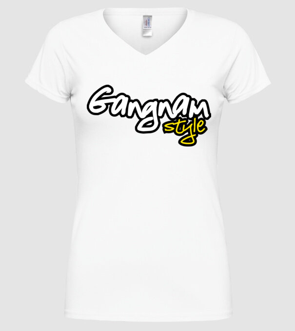 Gangnamstyle minta fehér pólón