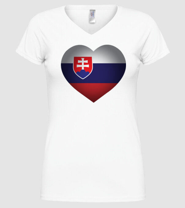 i heart slovakia minta fehér pólón