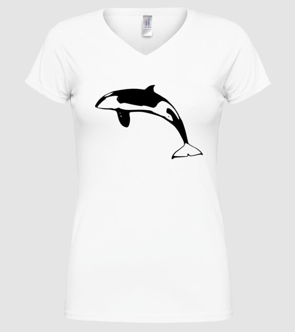 Kardszarnyú delfin minta fehér pólón