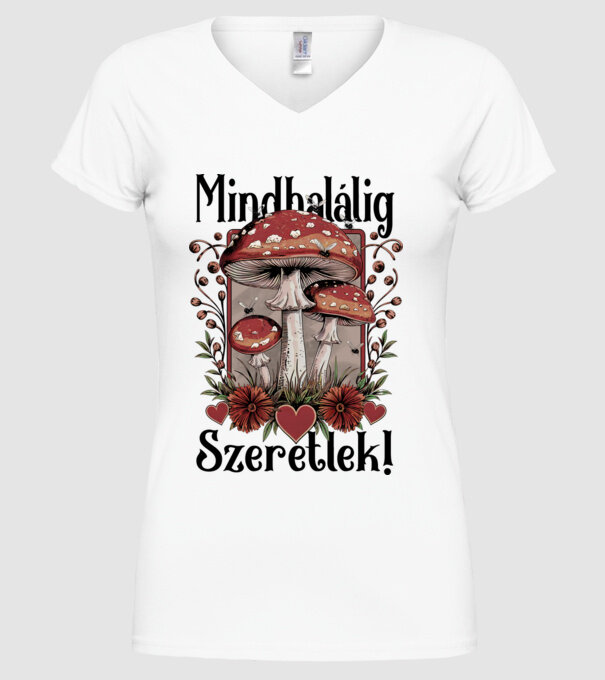 mindhalálig galóca - fehérre minta fehér pólón