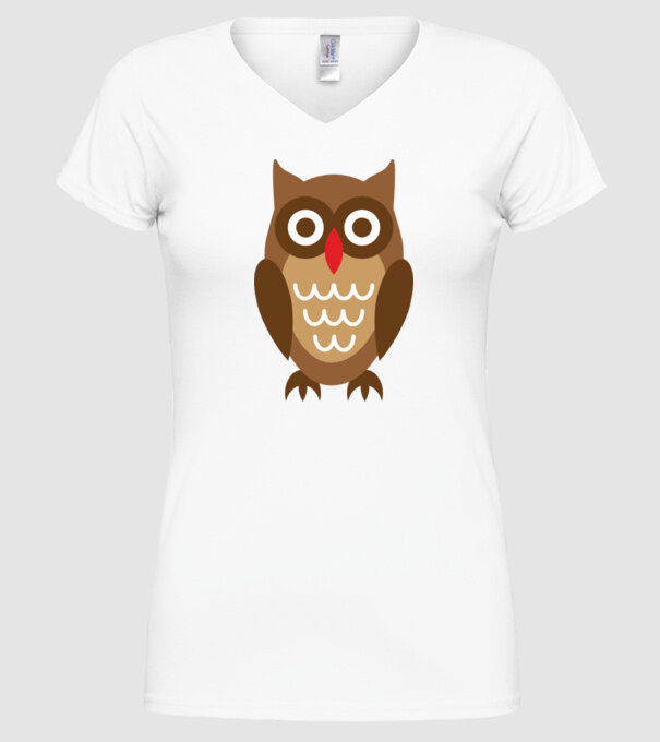 owl-08 minta fehér pólón