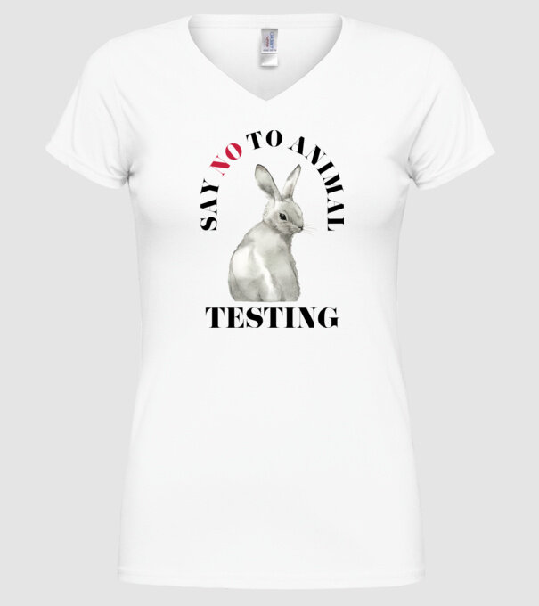 Say NO to animal testing minta fehér pólón