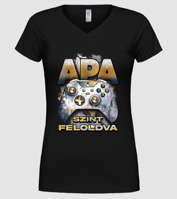 Apa szint feloldva minta fekete pólón
