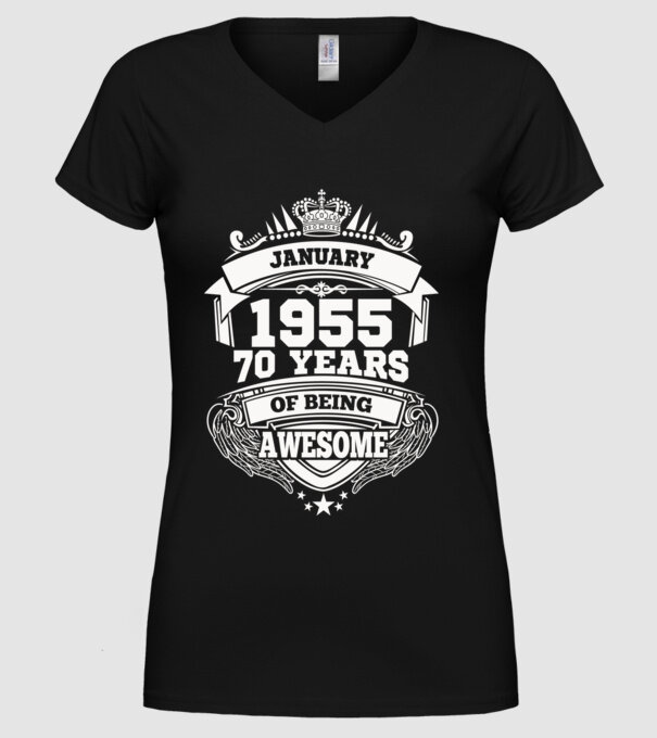 Awesome being of 1955 JANUÁR minta fekete pólón