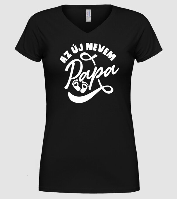 Az új nevem papa minta fekete pólón